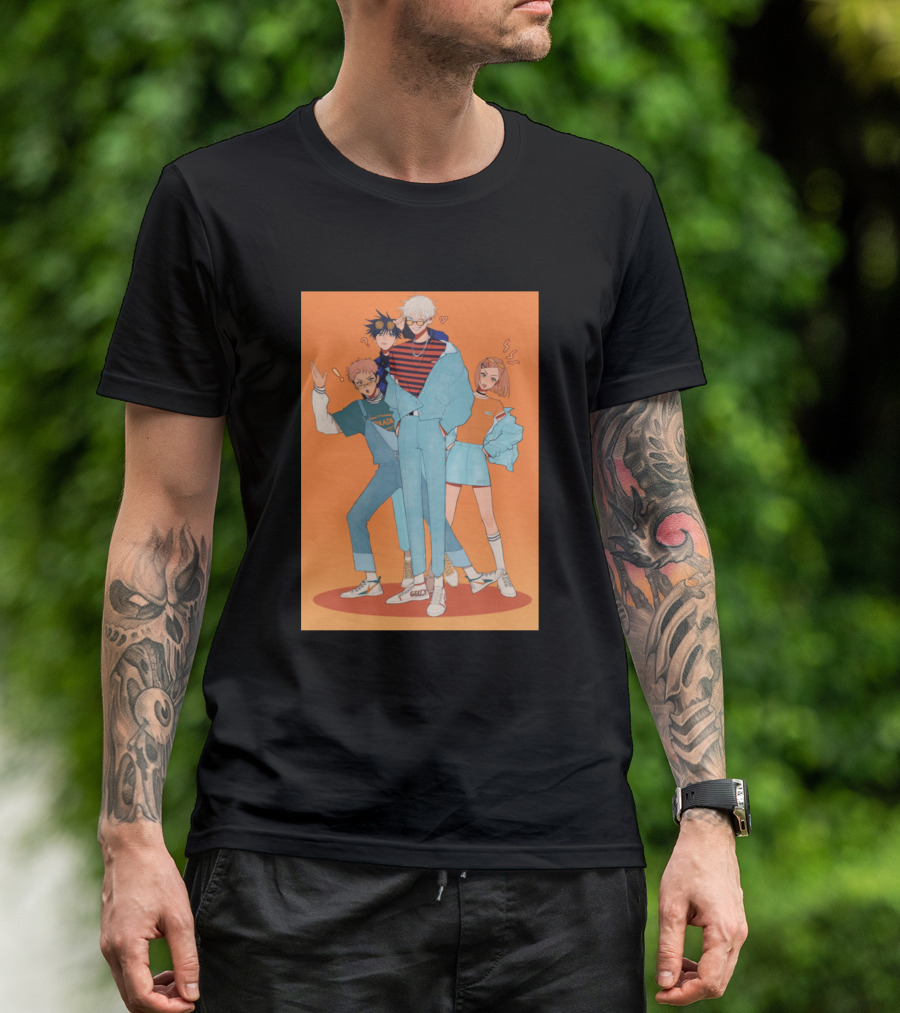 Lisa Manga Style Group Illustration Retro Fashion Anime Characters T-Shirt