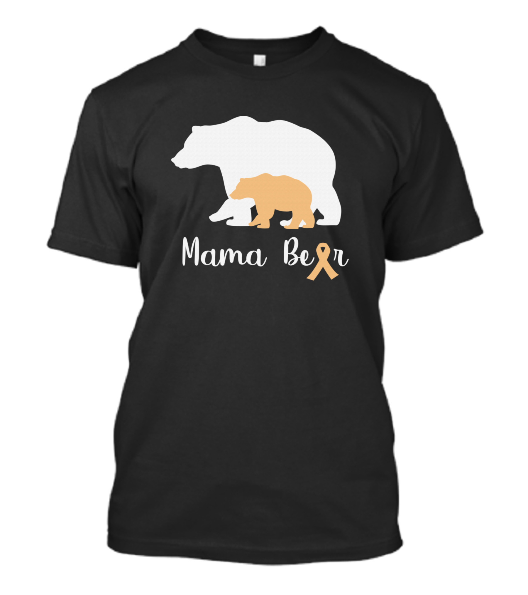 Mama Bear Endometrial Cancer Awareness Peach T-Shirt