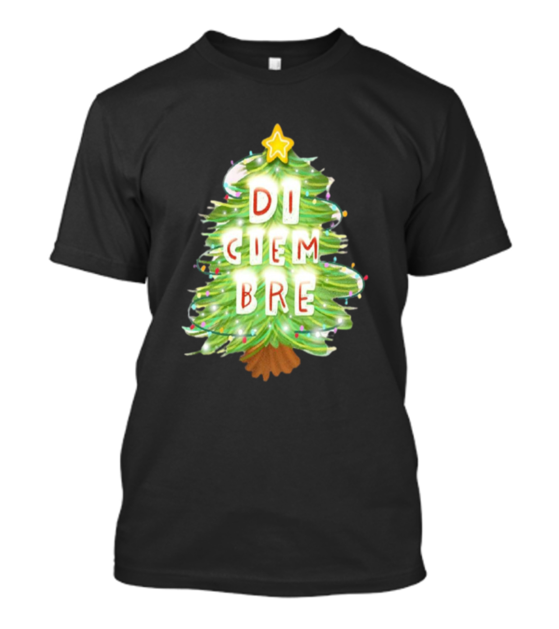 Merry Christmas Diciembre Christmas Tree Lights T-Shirt