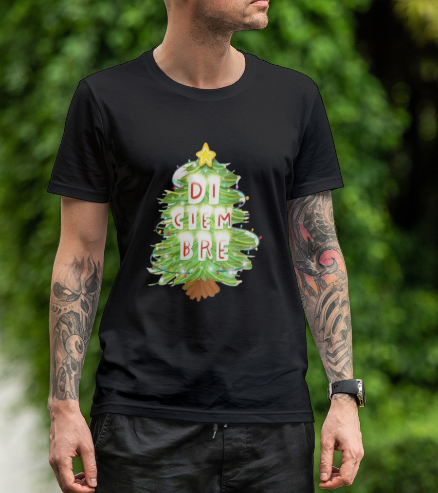 Merry Christmas Diciembre Christmas Tree Lights T-Shirt