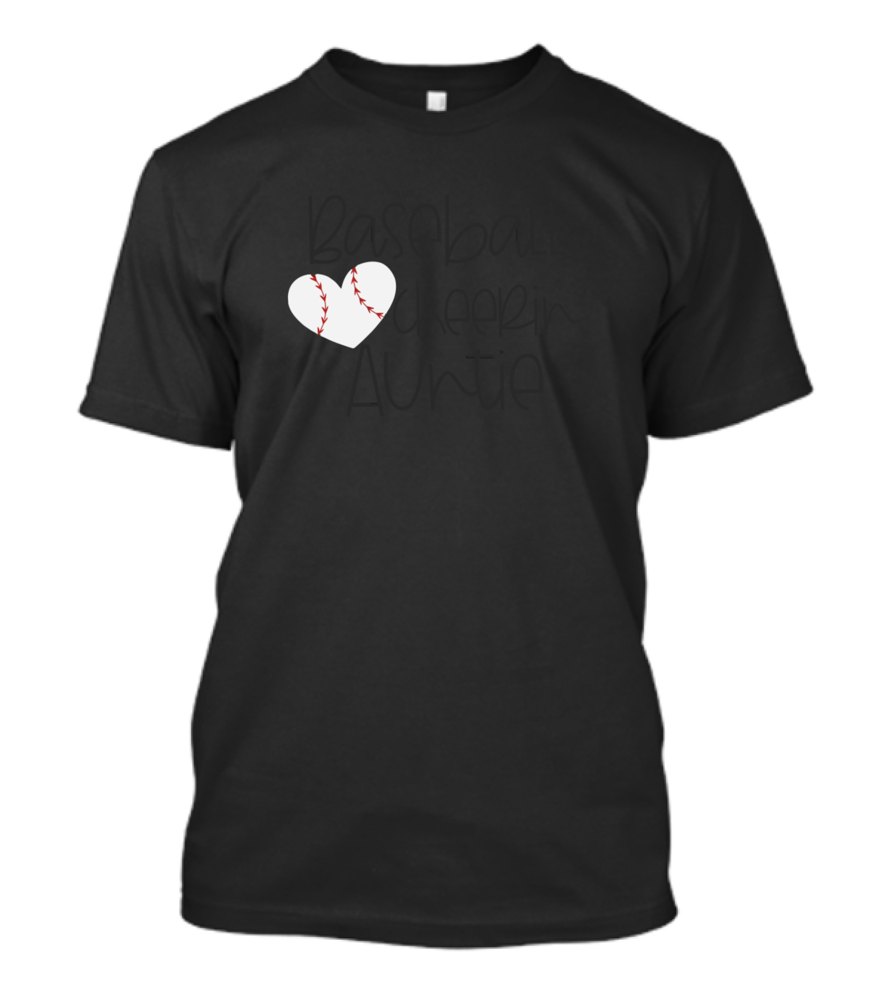 Baseball Cheerin Auntie Heartball T-Shirt