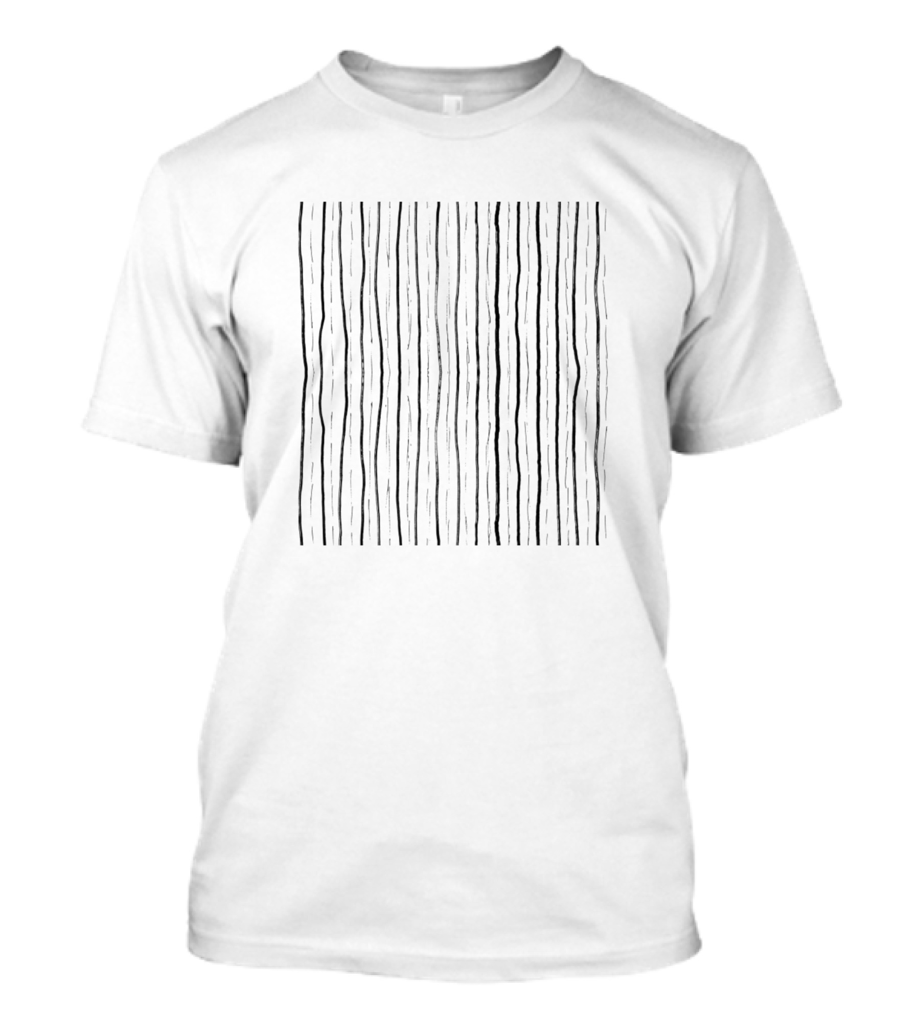 Black Lines Vertical Minimalist Stripes T-Shirt