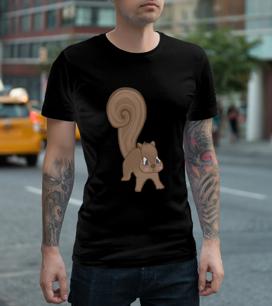 Blue Eye Squirrel Character With Cute Expression T-Shirt