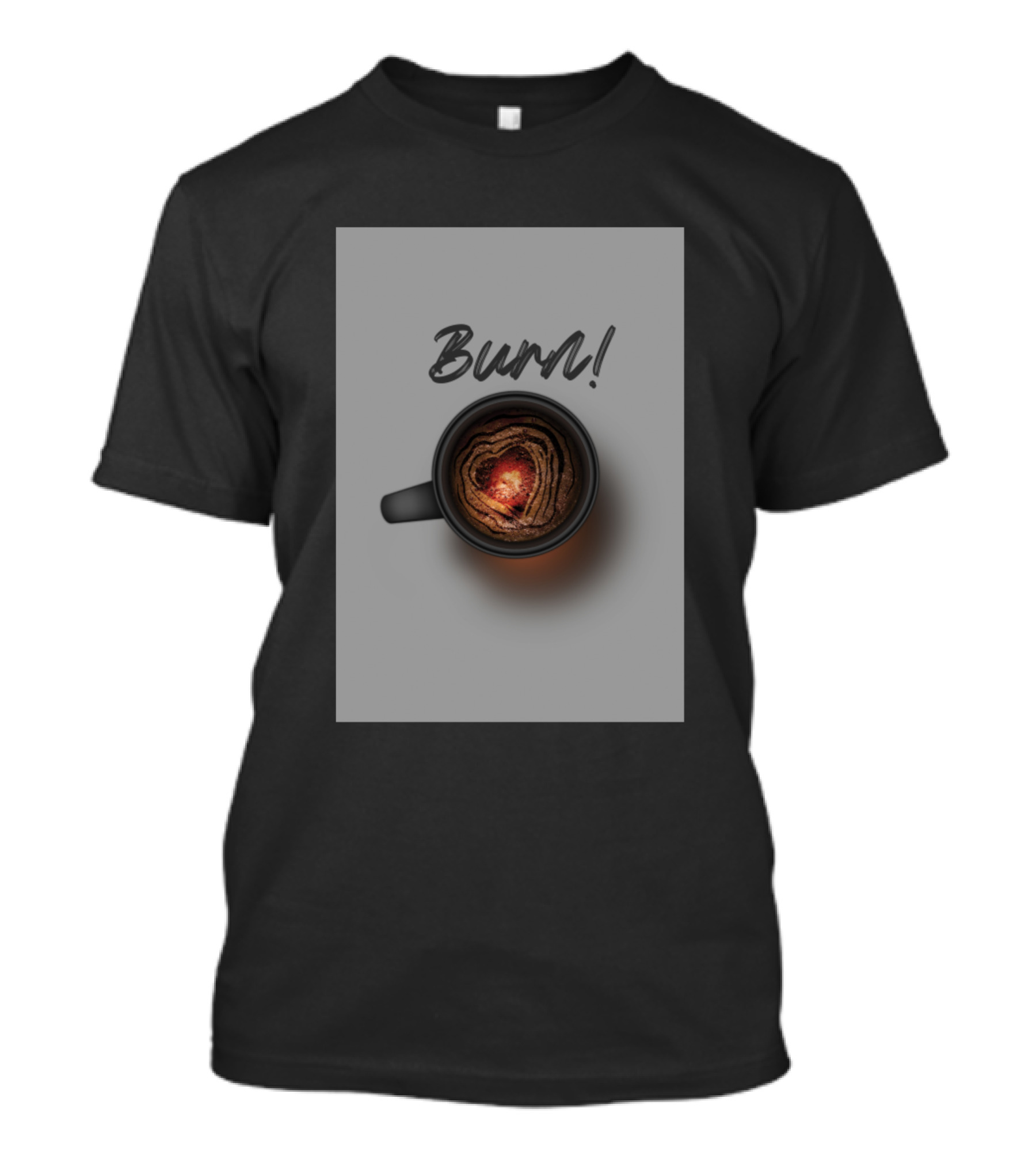 Burn Coffee Heart Fire Swirl T-Shirt