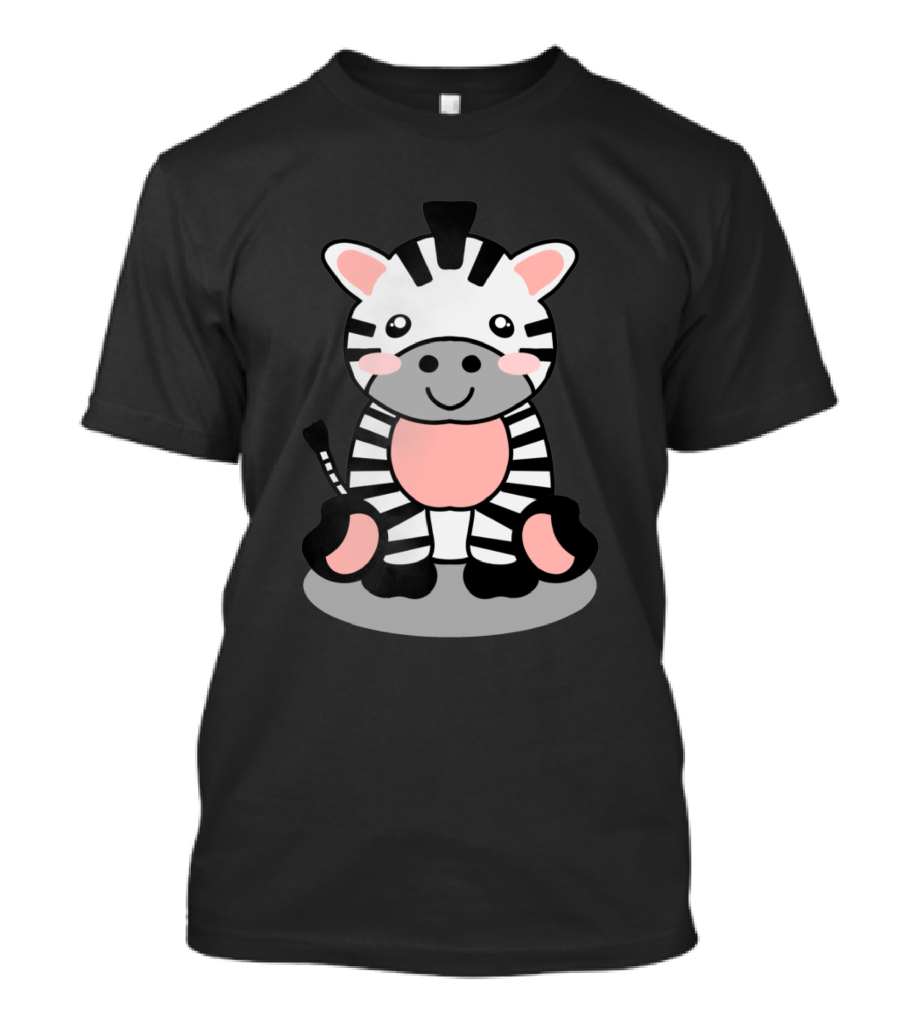 Cute Smiling Zebra Cartoon Character T-Shirt