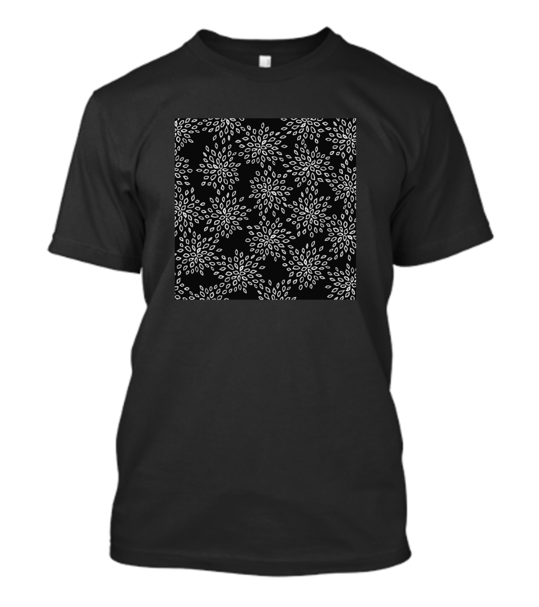 Dandelion Seeds Black Neck Gator Floral T-Shirt