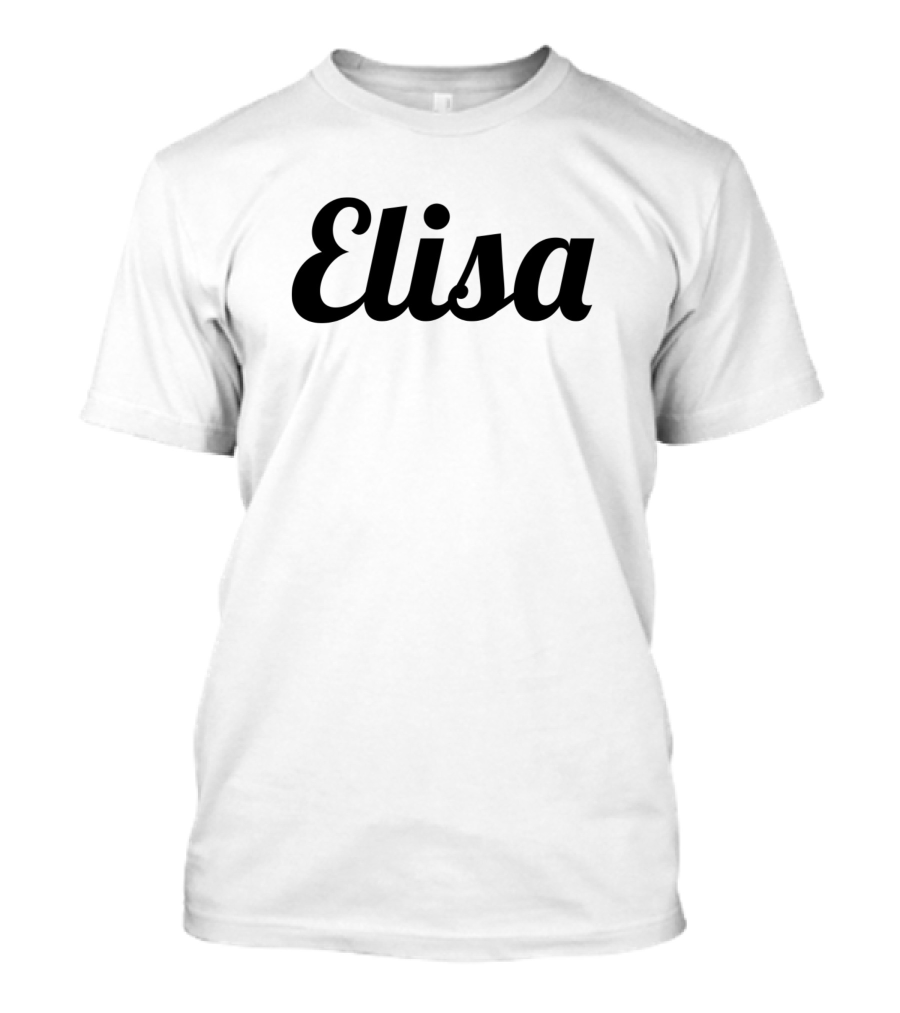 Elisa Text Black Bold Cursive Font T-Shirt