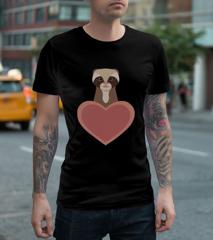 Ferret Love Heart T-Shirt