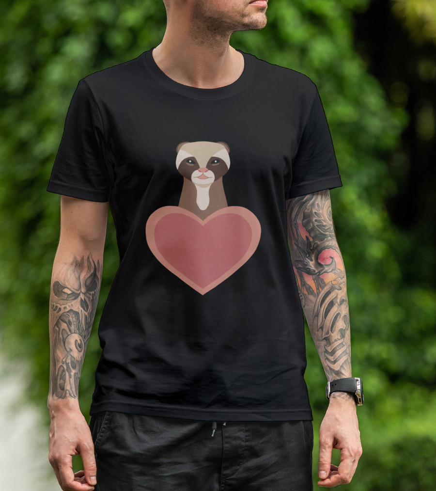 Ferret Love Heart T-Shirt