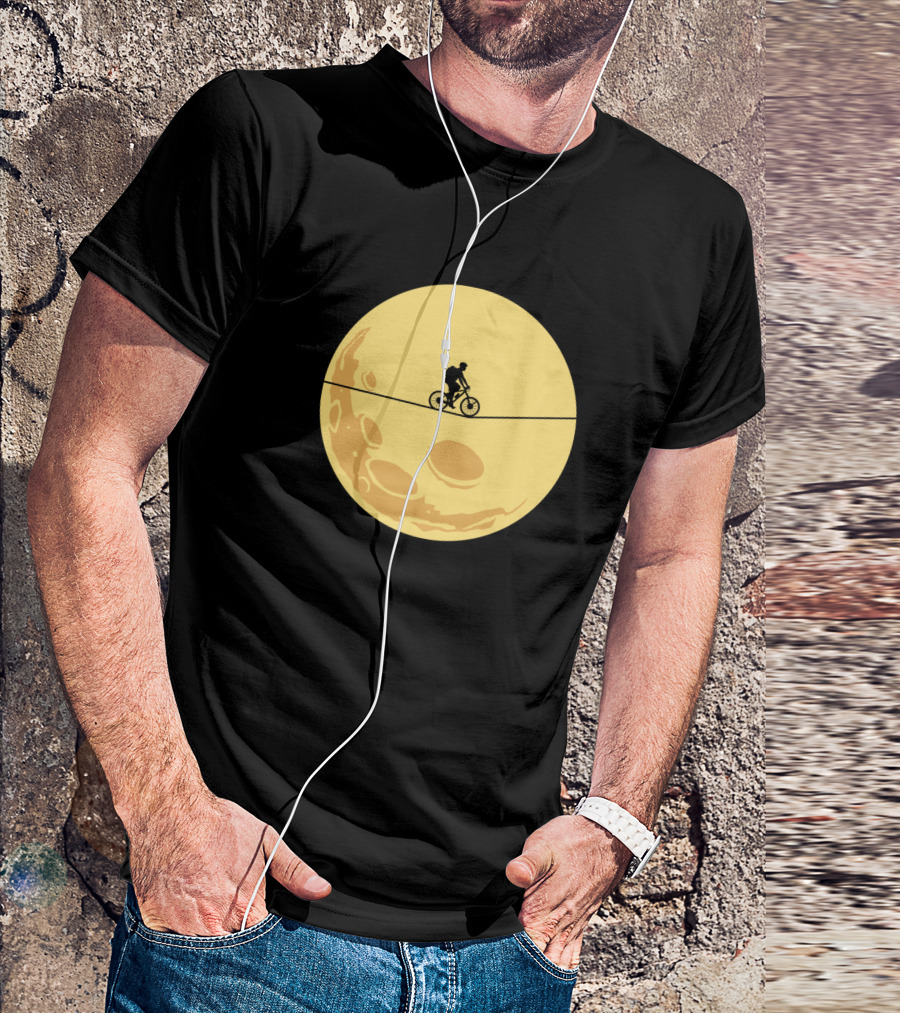 Tightrope Moon Biker Funny Cycling Lover T-Shirt