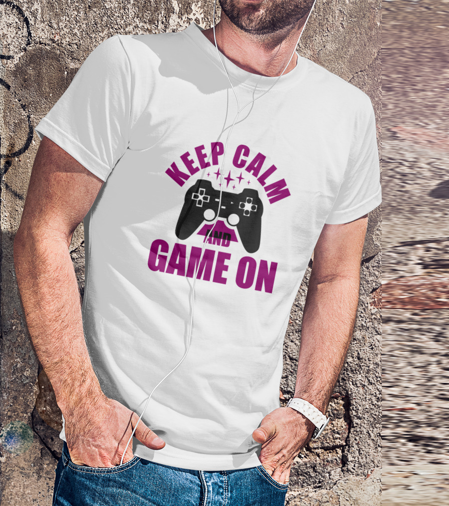 Keep Calm And Game On Video Controller T-Shirt
