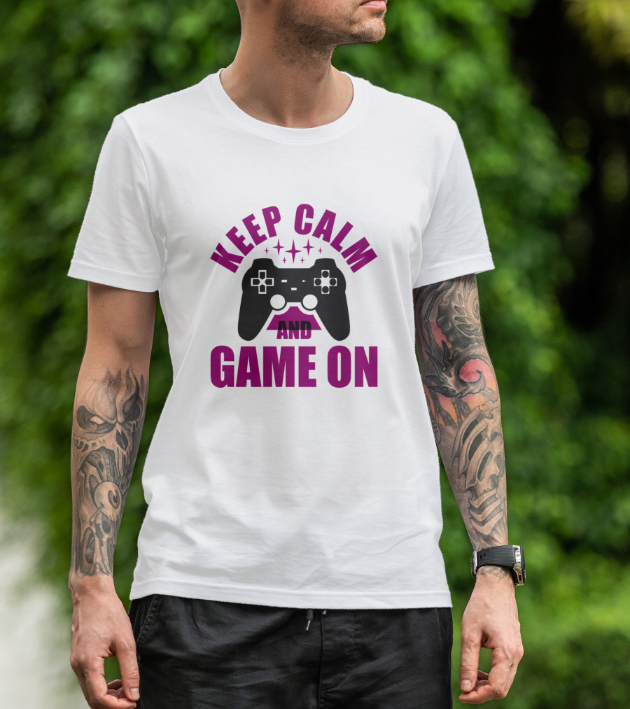 Keep Calm And Game On Video Controller T-Shirt