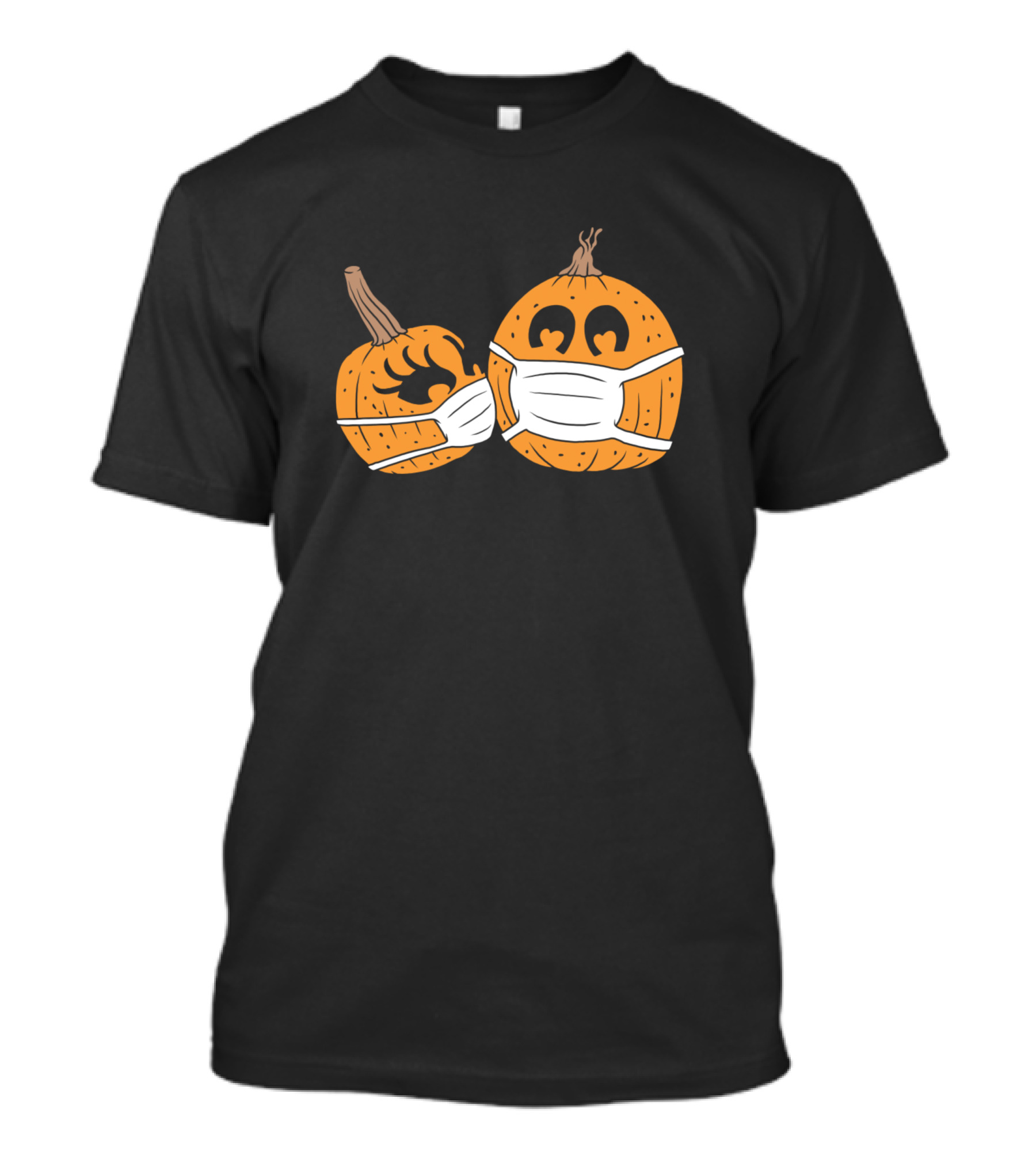 Halloween Pumpkins Wearing Face Masks Jack-o'-Lanterns Pandemic T-Shirt
