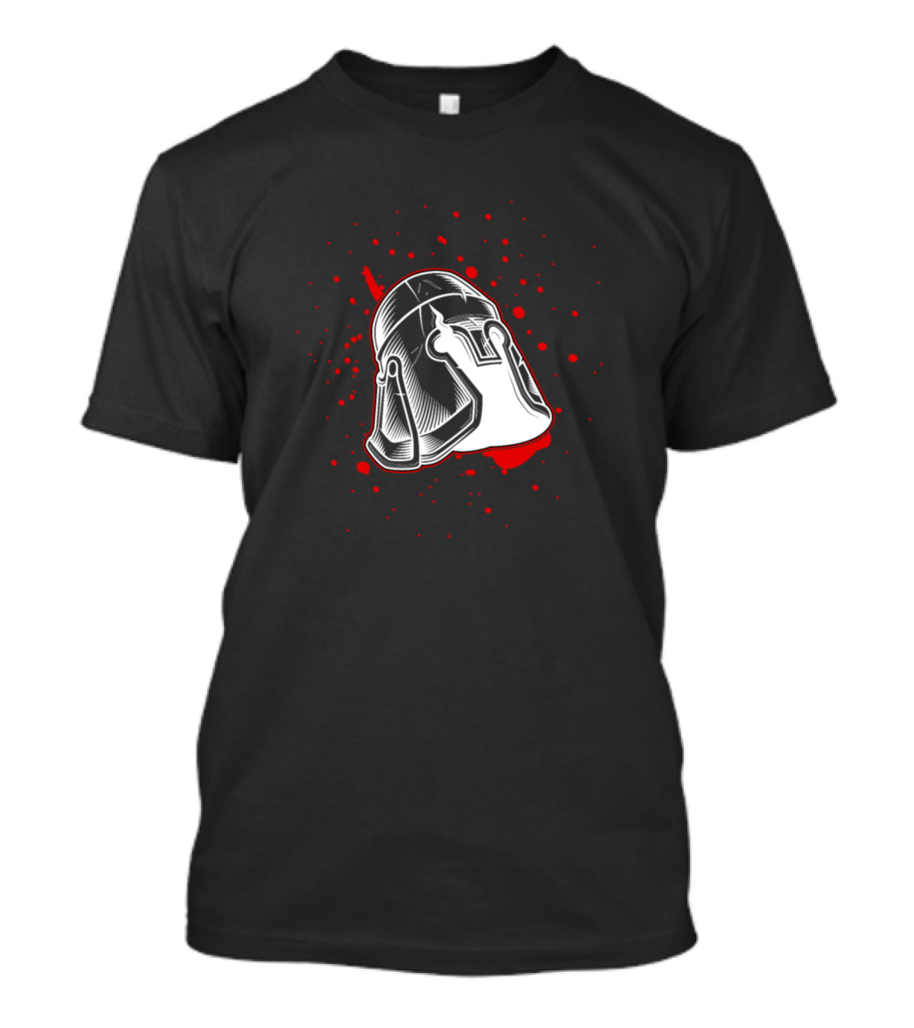 Knights Love Helmet With Red Splatter T-Shirt