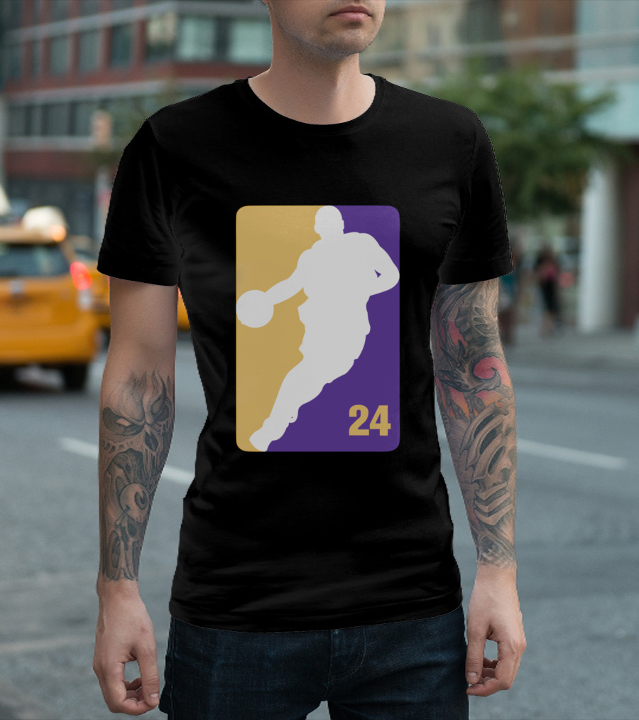 Kobe NBA 24 Iconic Silhouette Purple And Gold T-Shirt