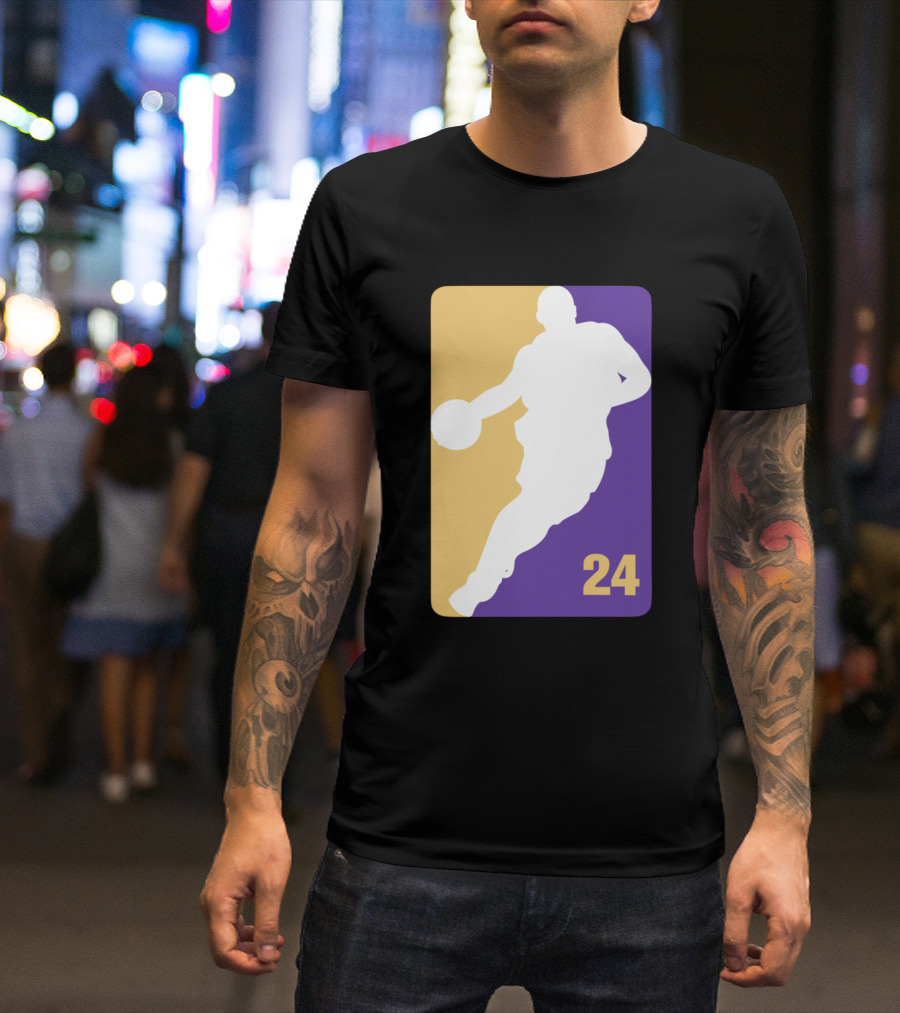 Kobe NBA 24 Iconic Silhouette Purple And Gold T-Shirt