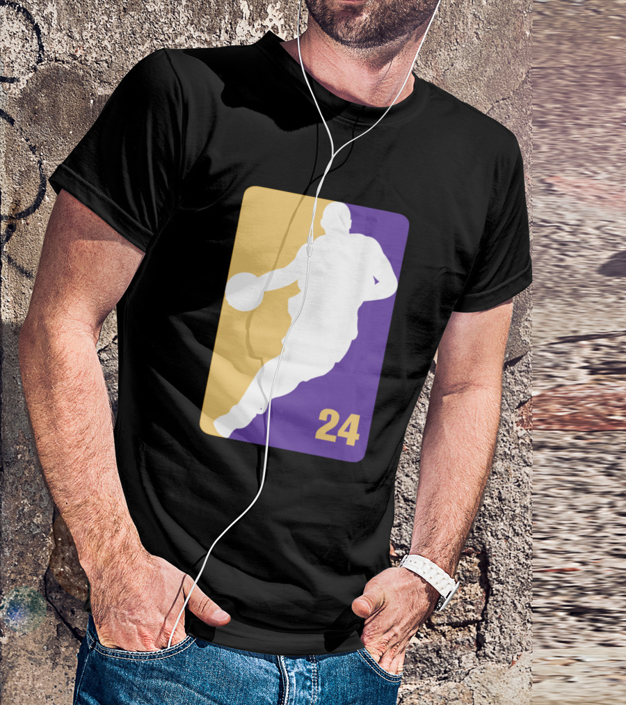 Kobe NBA 24 Iconic Silhouette Purple And Gold T-Shirt