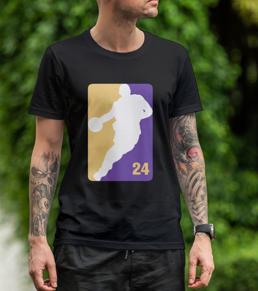 Kobe NBA 24 Iconic Silhouette Purple And Gold T-Shirt
