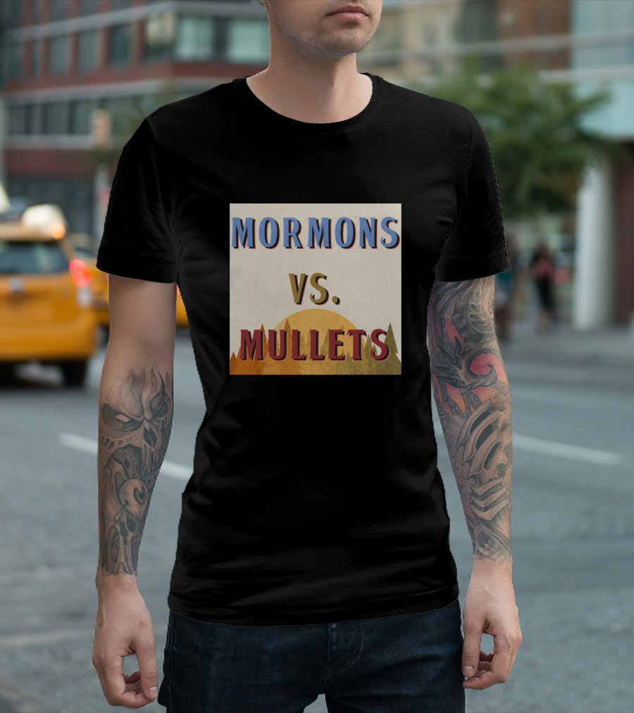 Mormons Vs Mullets Retro Rustic Showdown T-Shirt