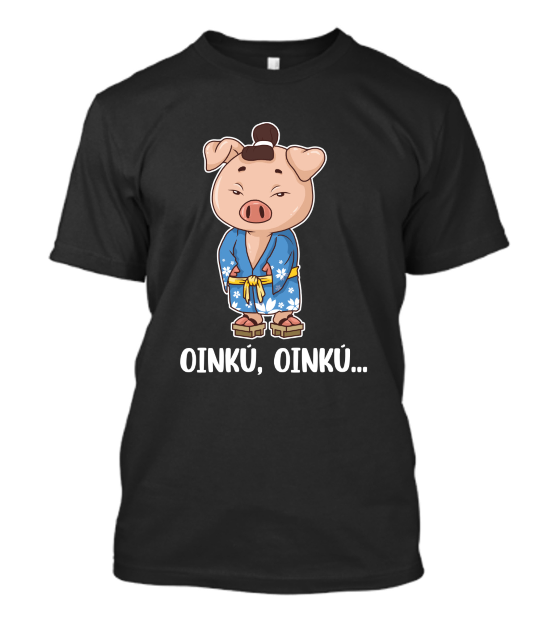 OINKU OINKU Japanese Pig Lover Farm Animal Kimono Character T-Shirt
