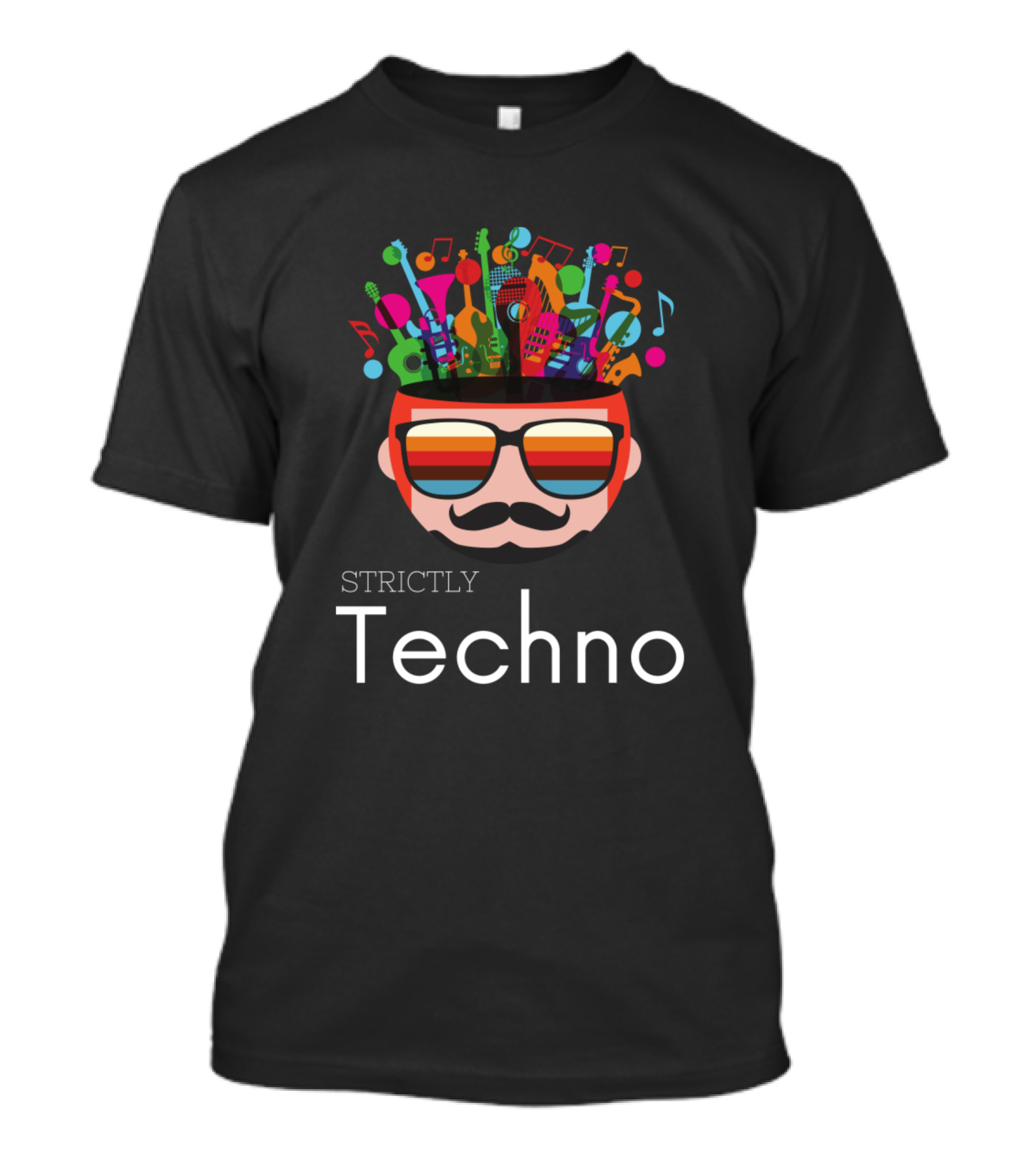 STRICTLY TECHNO COLORFUL MUSIC HEADPHONES T-Shirt