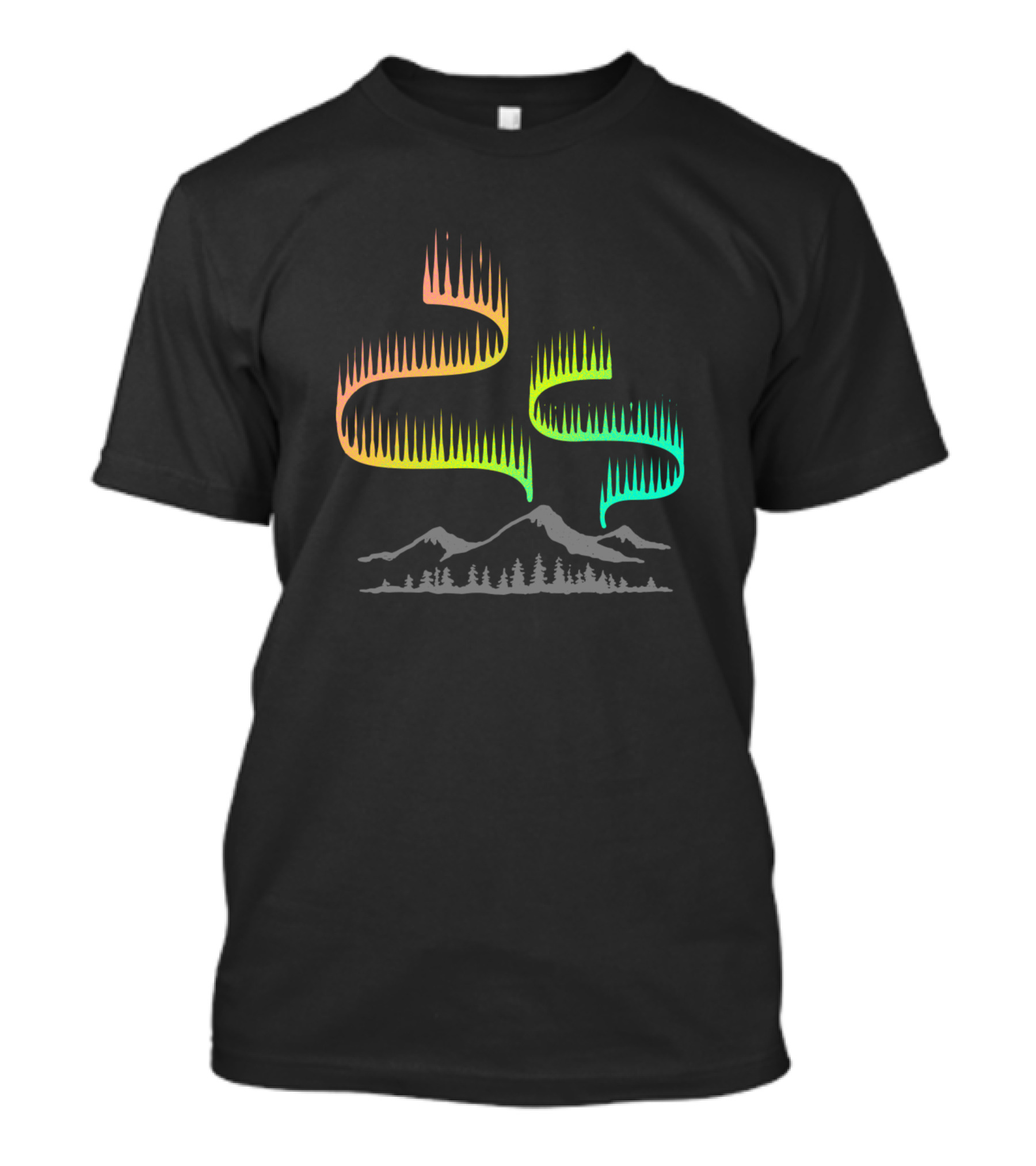 The Auroray Northern Lights Over Mountain Landscape T-Shirt