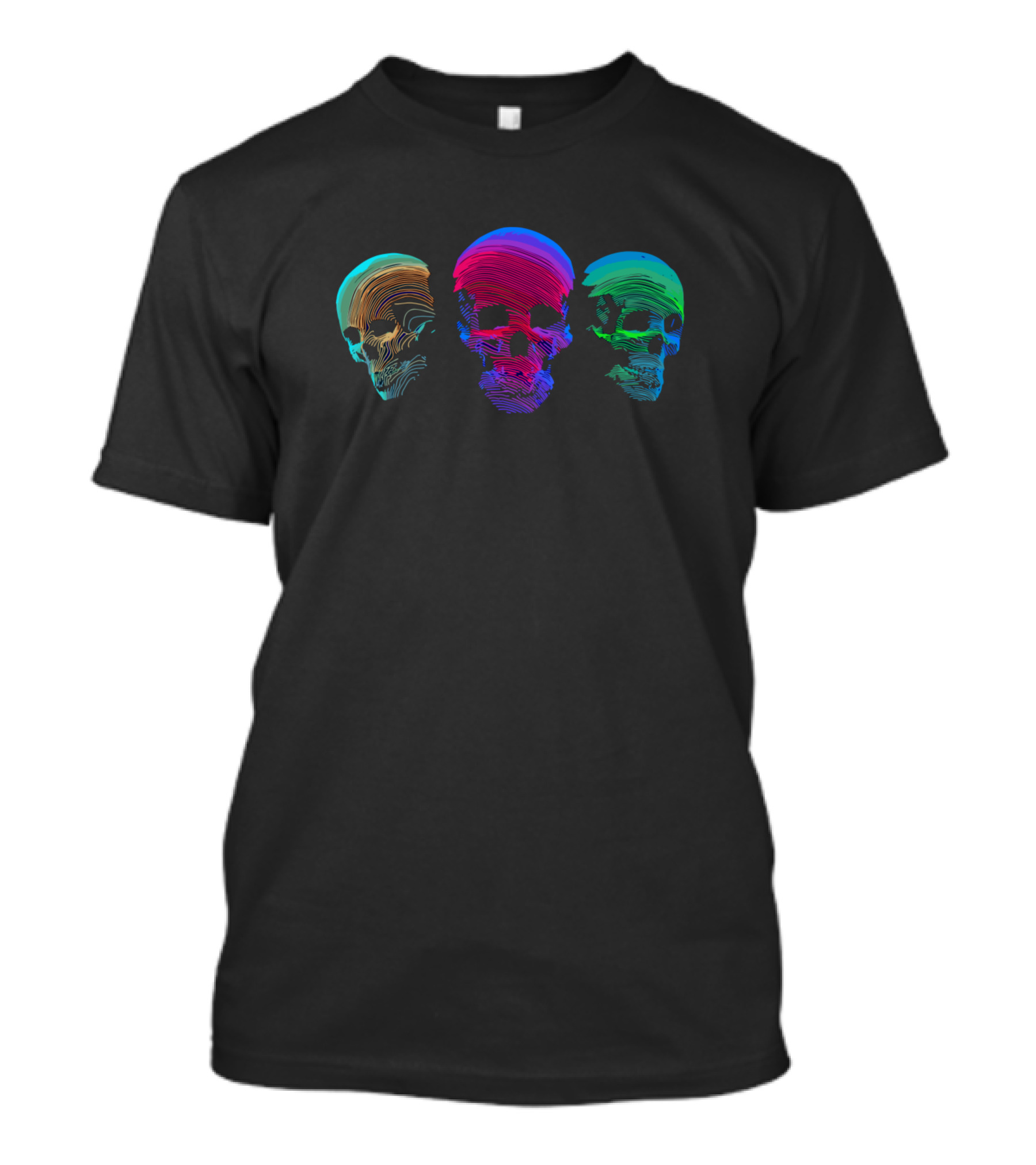 Three Skul Multicolor Neon Skulls T-Shirt
