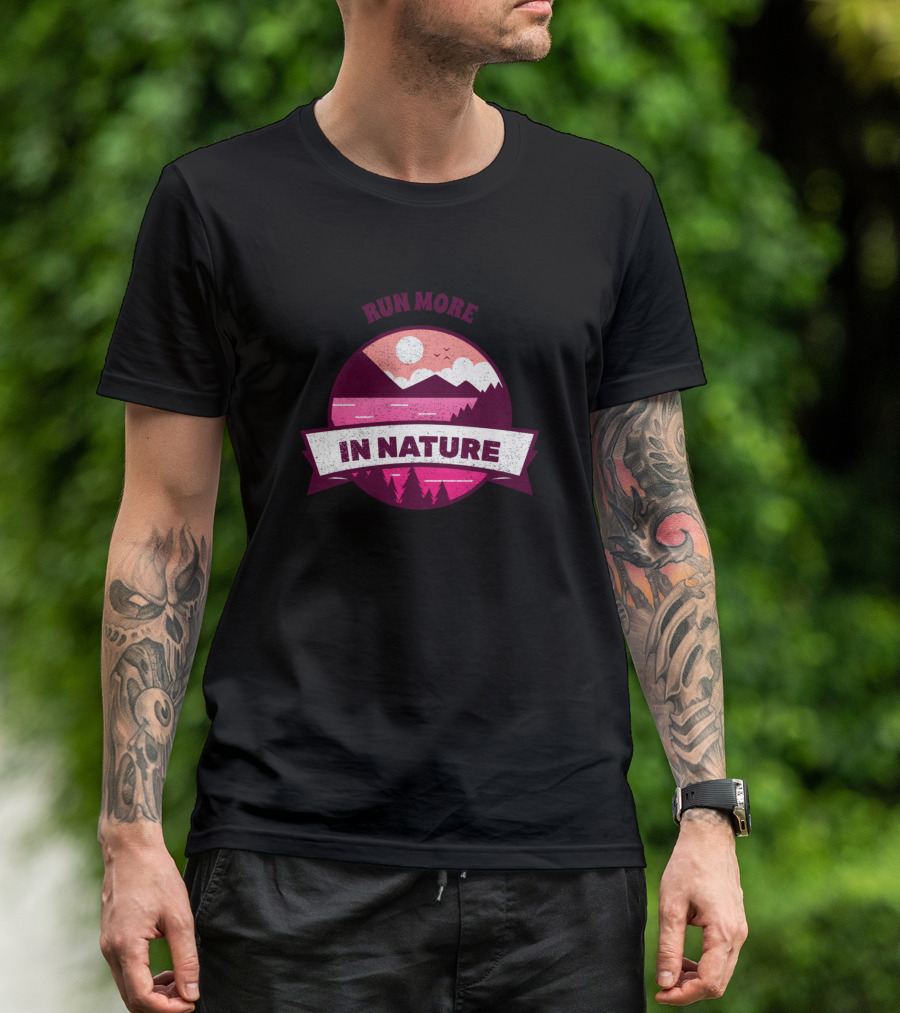 Run More In Nature Trail Running Collection Scenic Landscape T-Shirt