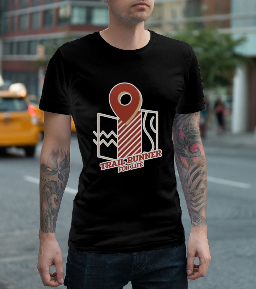 Trail Runner For Life Trail Running Map Symbol Collection T-Shirt