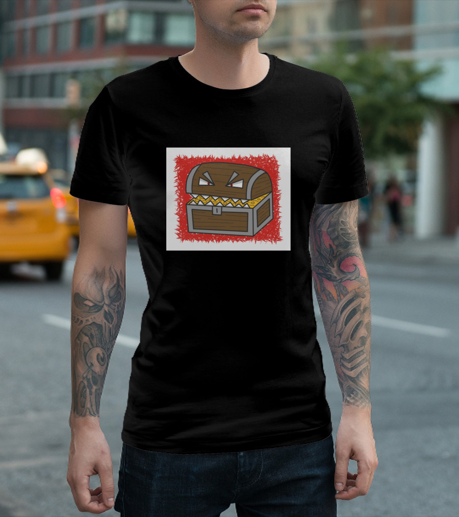 Treasure Chest Monster With Sharp Teeth And Angry Eyes T-Shirt