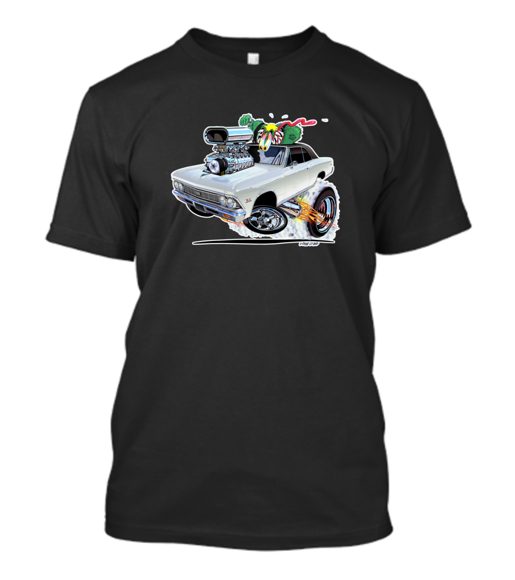 Vince Crains 1966 Chevelle Super Sport Muscle Car Cartoon T-Shirt