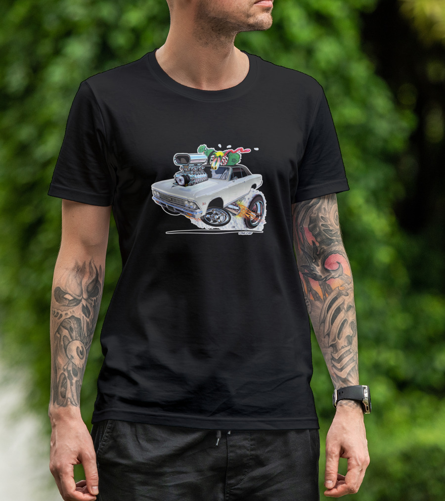 Vince Crains 1966 Chevelle Super Sport Muscle Car Cartoon T-Shirt
