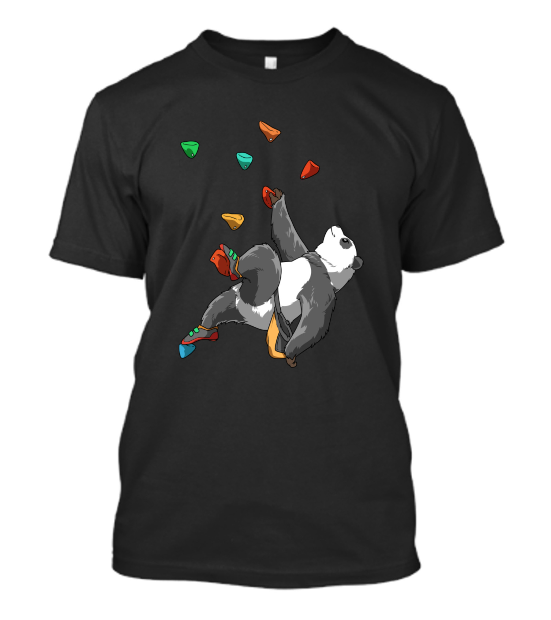 Panda Bouldering Rock Climbing Holds Adventure T-Shirt