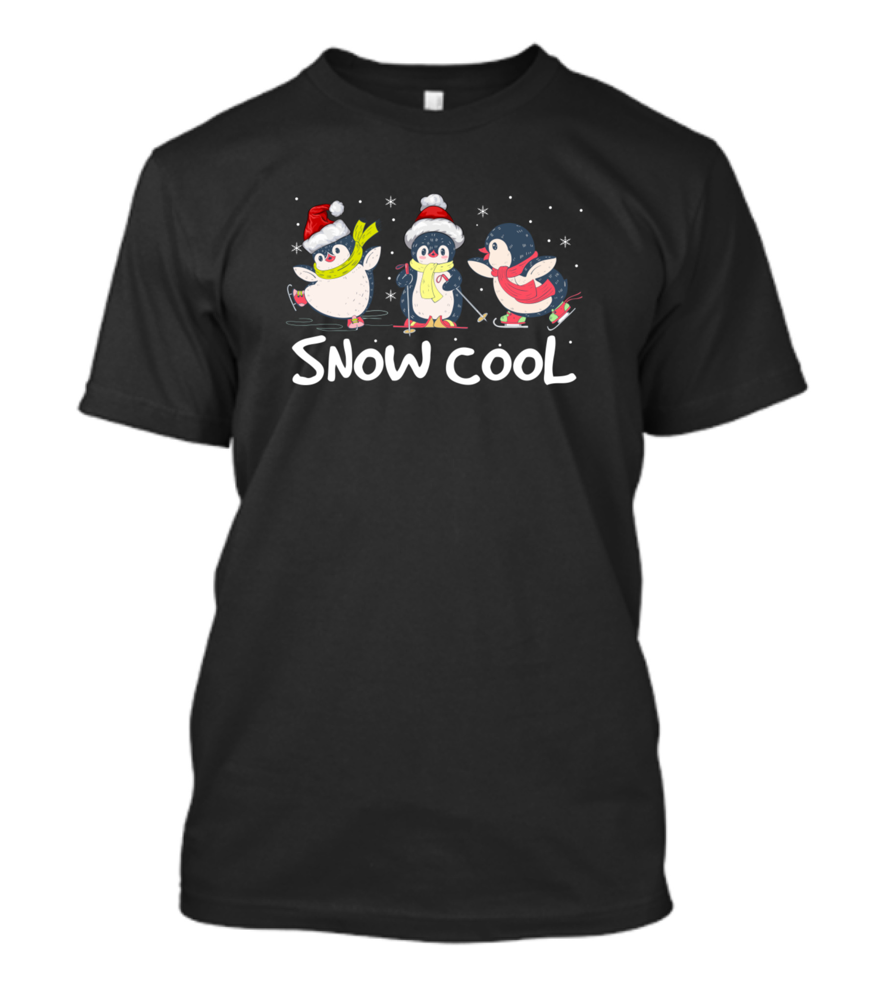 Snow Cool Penguin Winter Christmas Ice Skating Ski T-Shirt