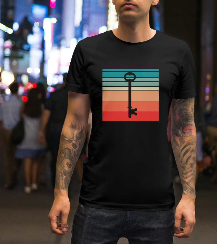 Retro Key Sunset Stripes T-Shirt