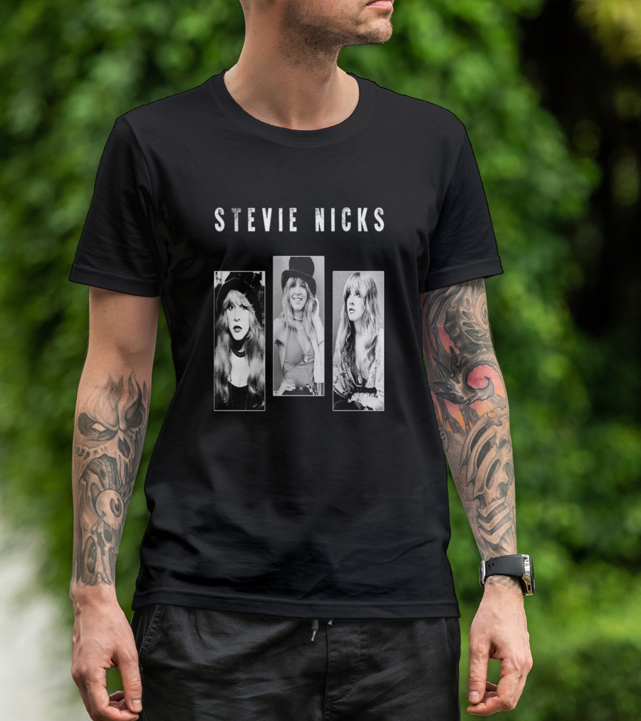 Stevie Nicks Three Iconic Black And White Images T-Shirt