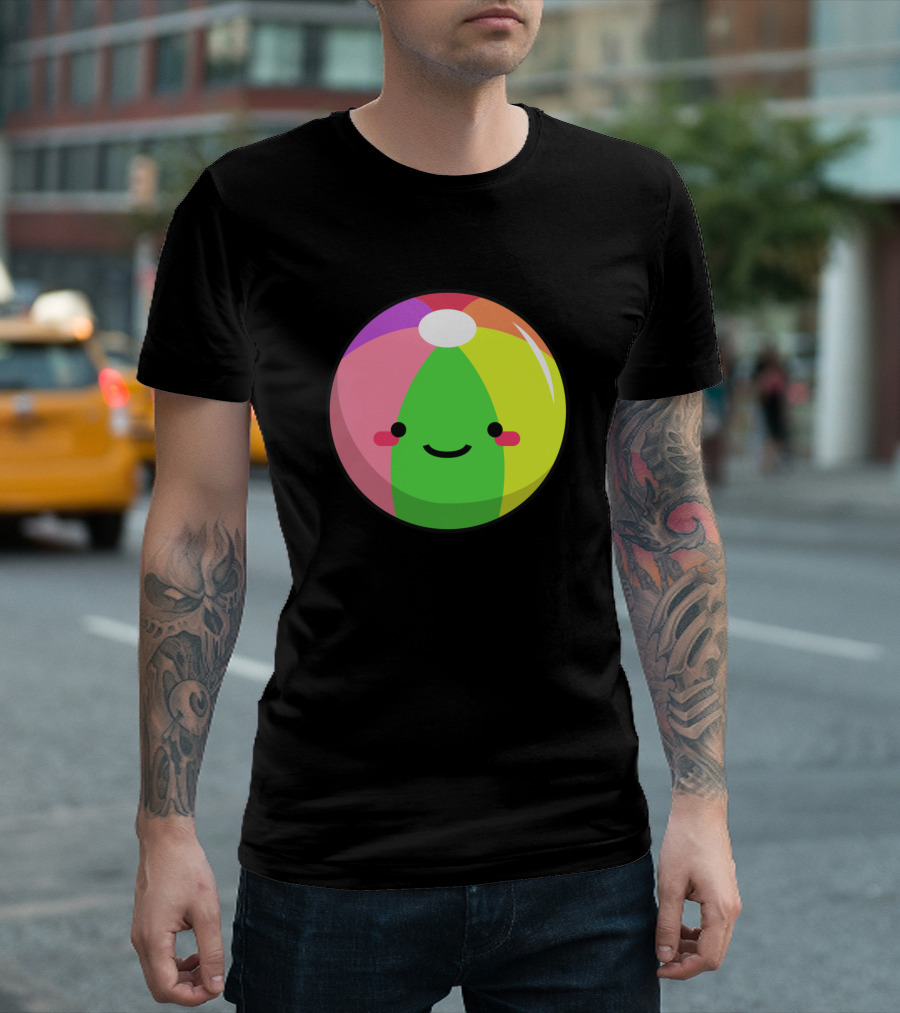 Summer Beach Ball With Cute Face T-Shirt