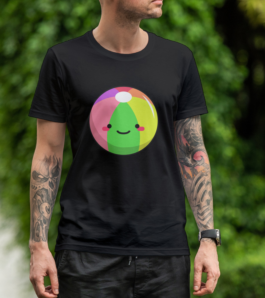 Summer Beach Ball With Cute Face T-Shirt