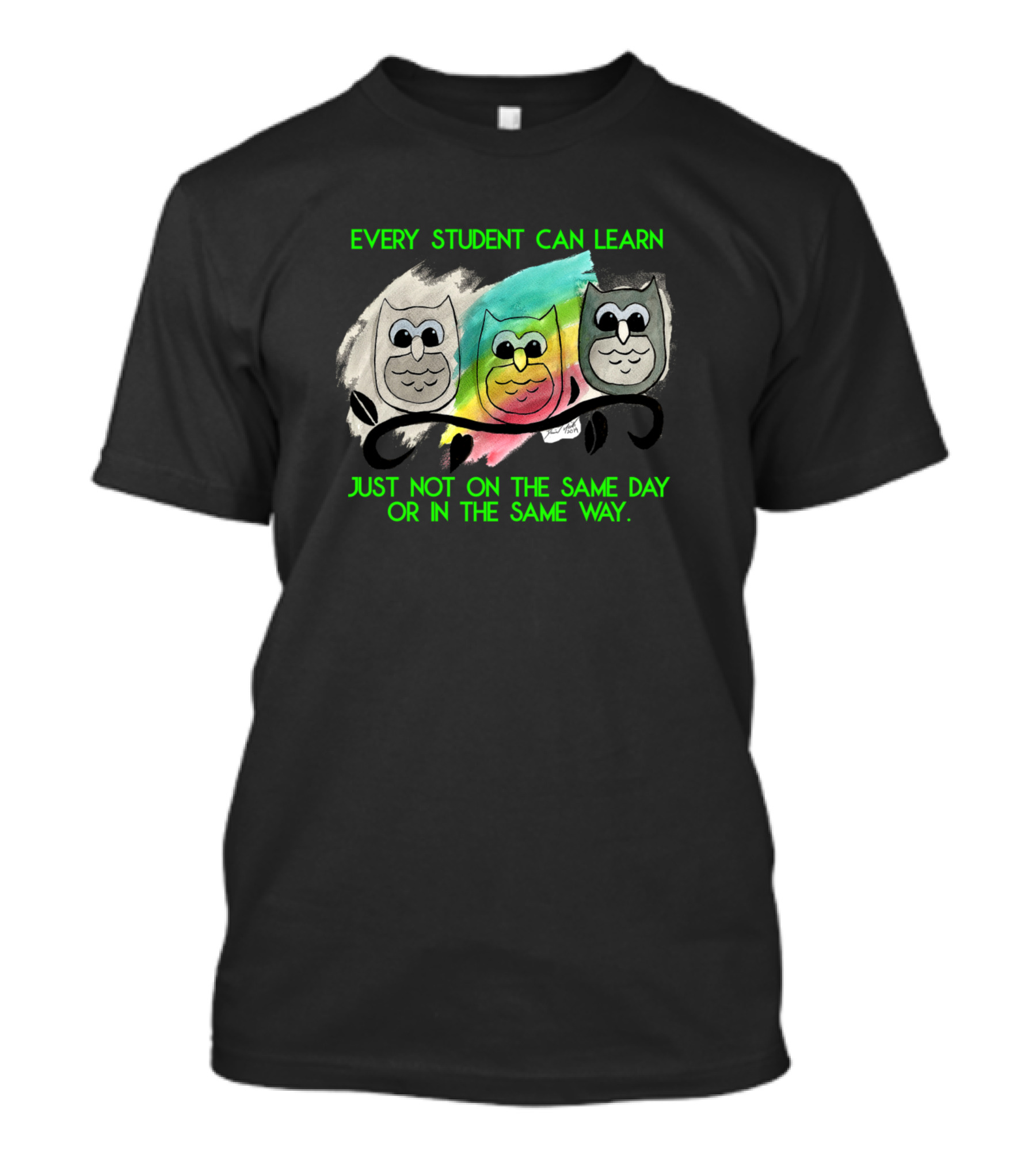 Every Student Can Learn Just Not On The Same Day Or In The Same Way Owls T-Shirt