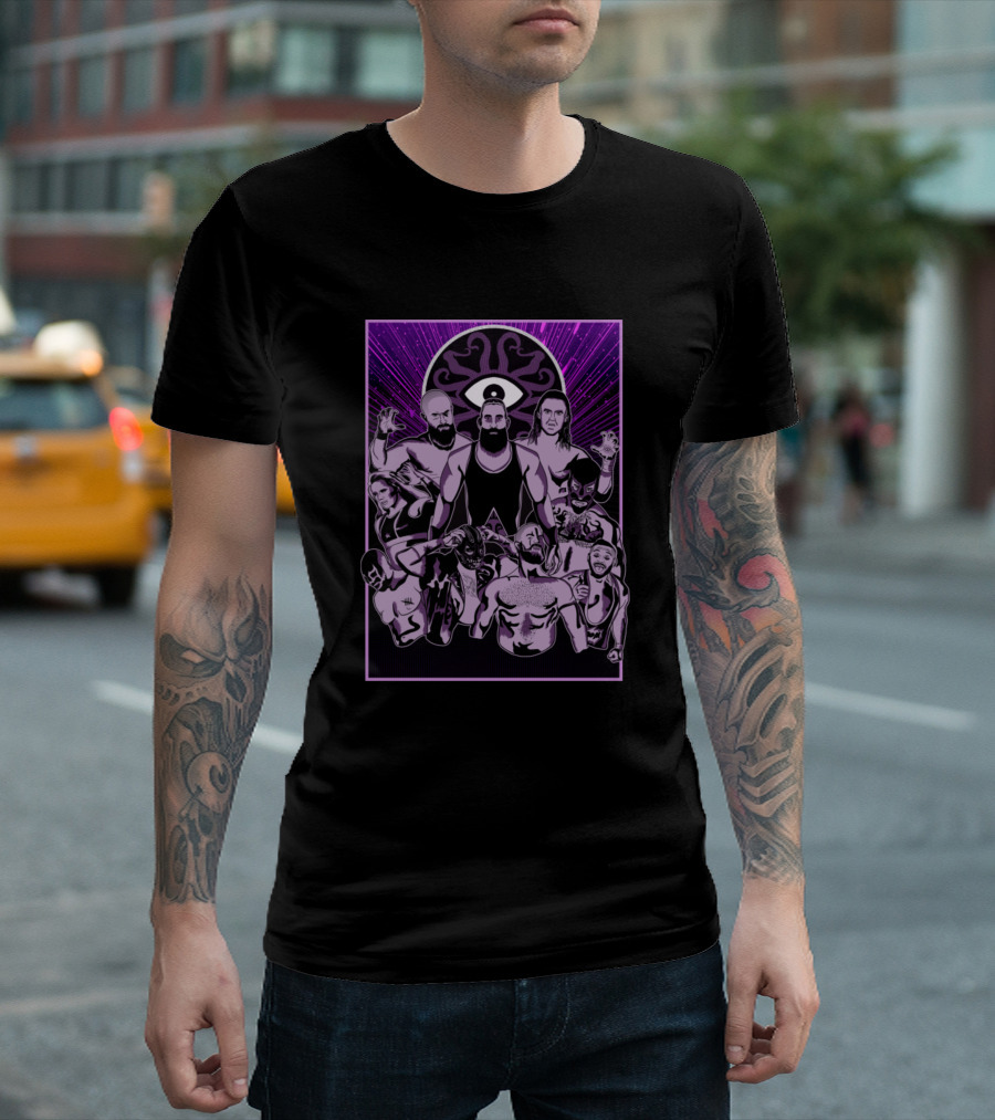 The Darkest Order Wrestling Faction Illustration with Mystical Eye and Purple Energy Aura T-Shirt