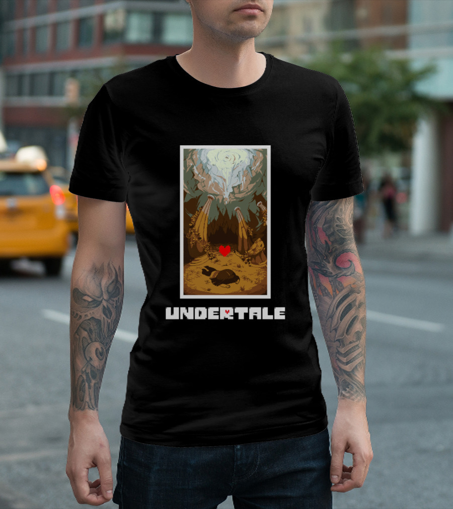 Undertale Heart Human Cave Scene T-Shirt