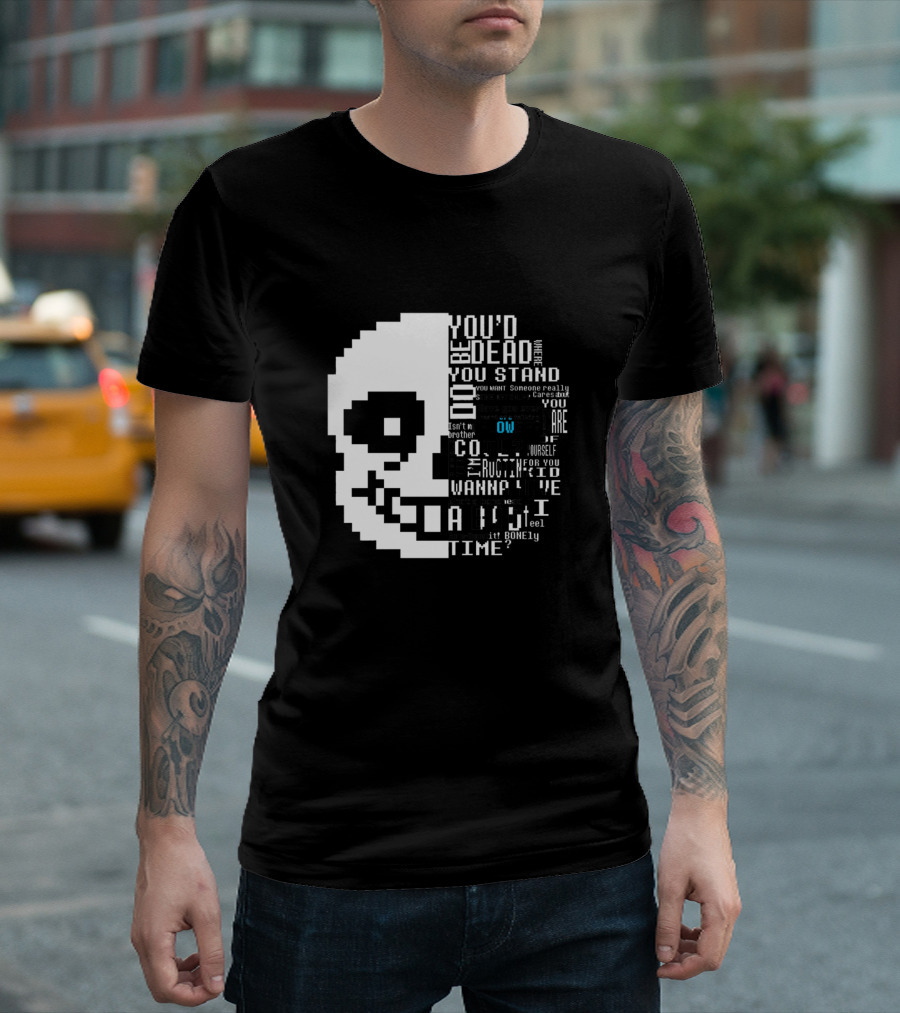 Sans Undertale Quote Typography Pixel T-Shirt