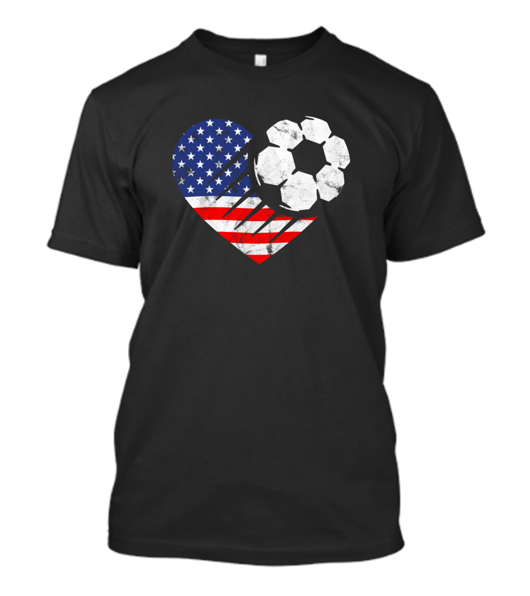 US Soccer National Team Patriotic Heart And Soccer Ball T-Shirt