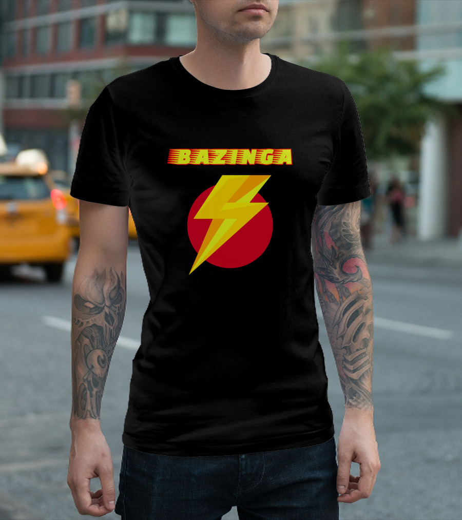 Bazinga Lightning Bolt Red Circle T-Shirt