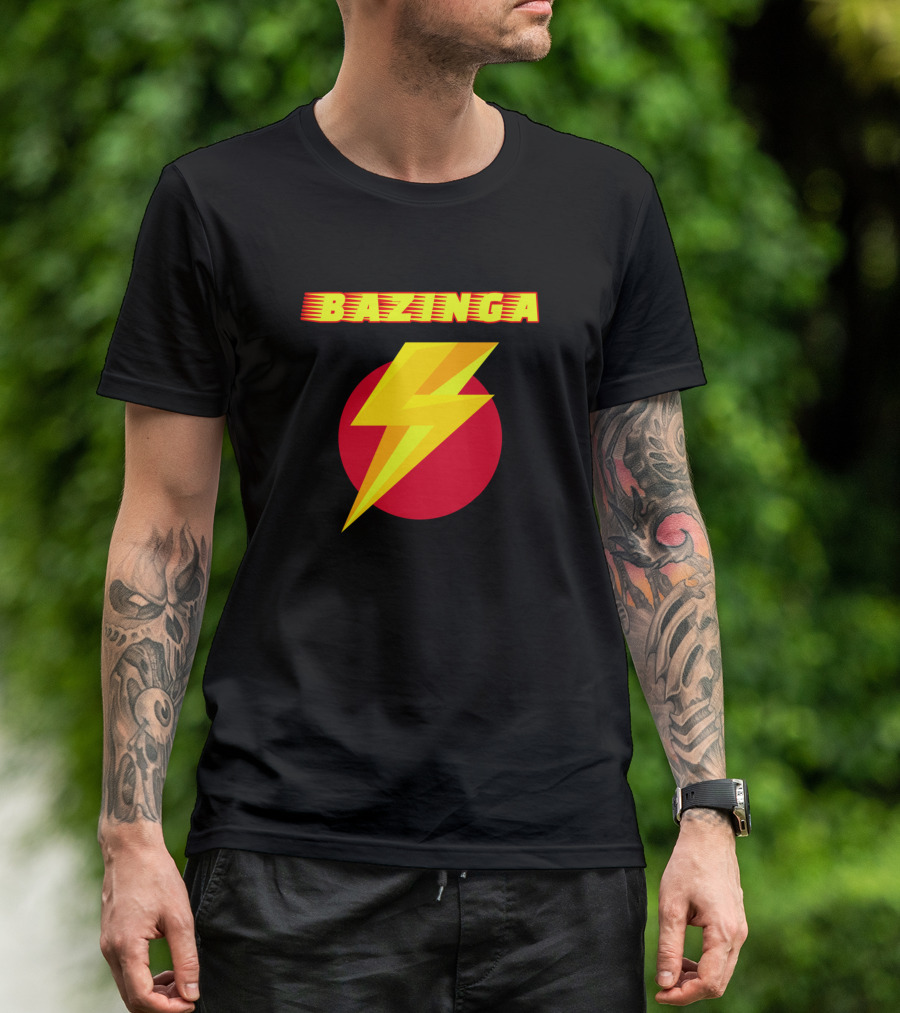 Bazinga Lightning Bolt Red Circle T-Shirt
