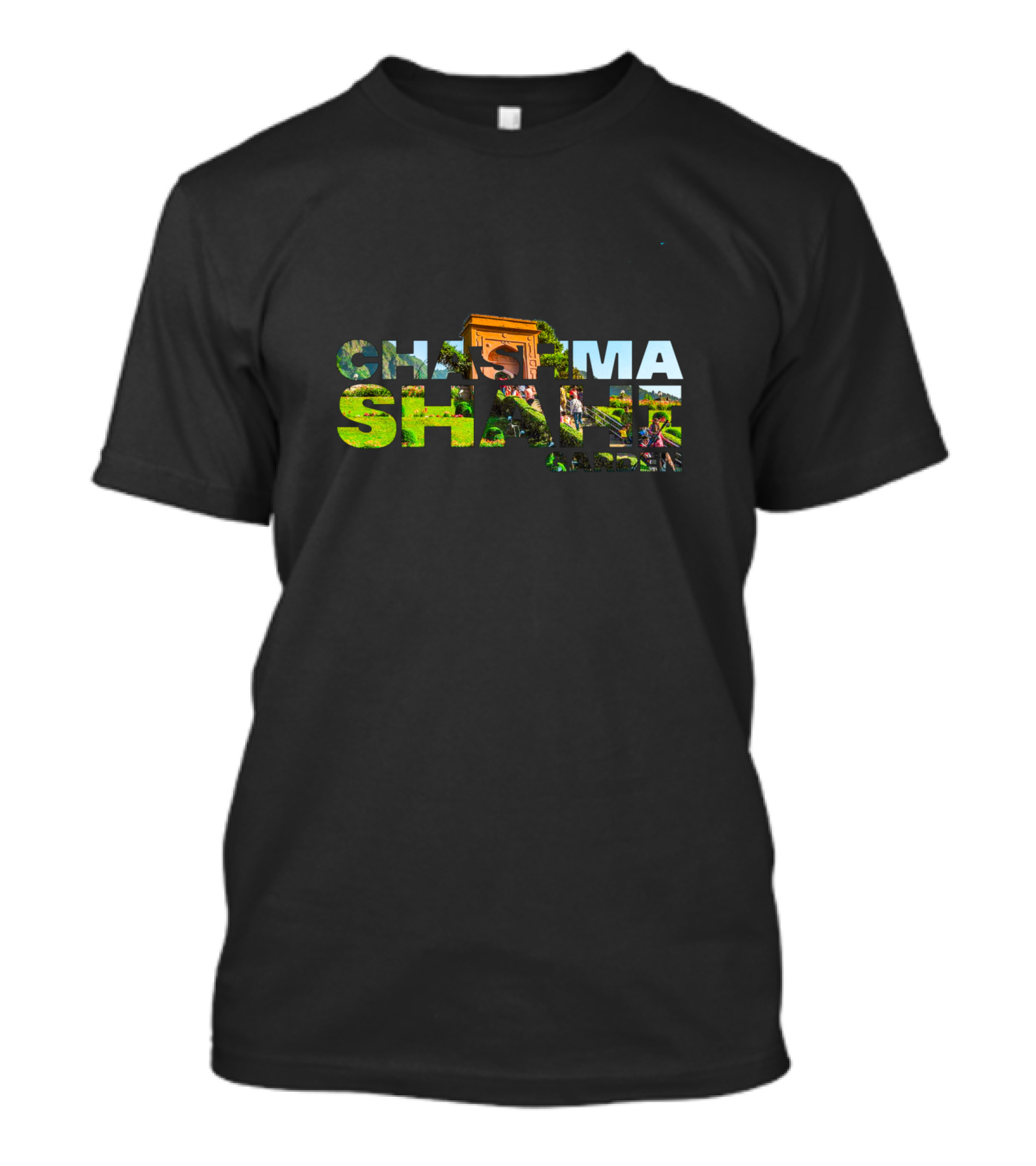 Chashma Shahi Garden Srinagar Jammu And Kashmir Scenic Typography T-Shirt