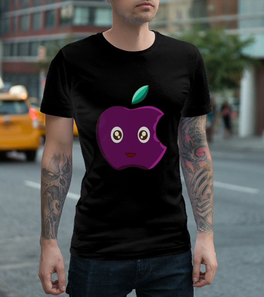 Cute Funny Happy Beautiful Apple Fruit Face T-Shirt