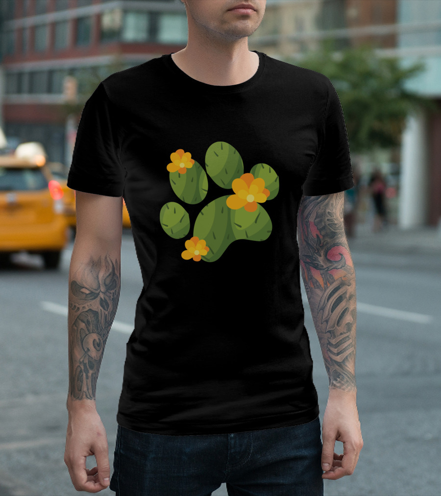 Dogs Paw Flower Succulent Cactus Mix T-Shirt