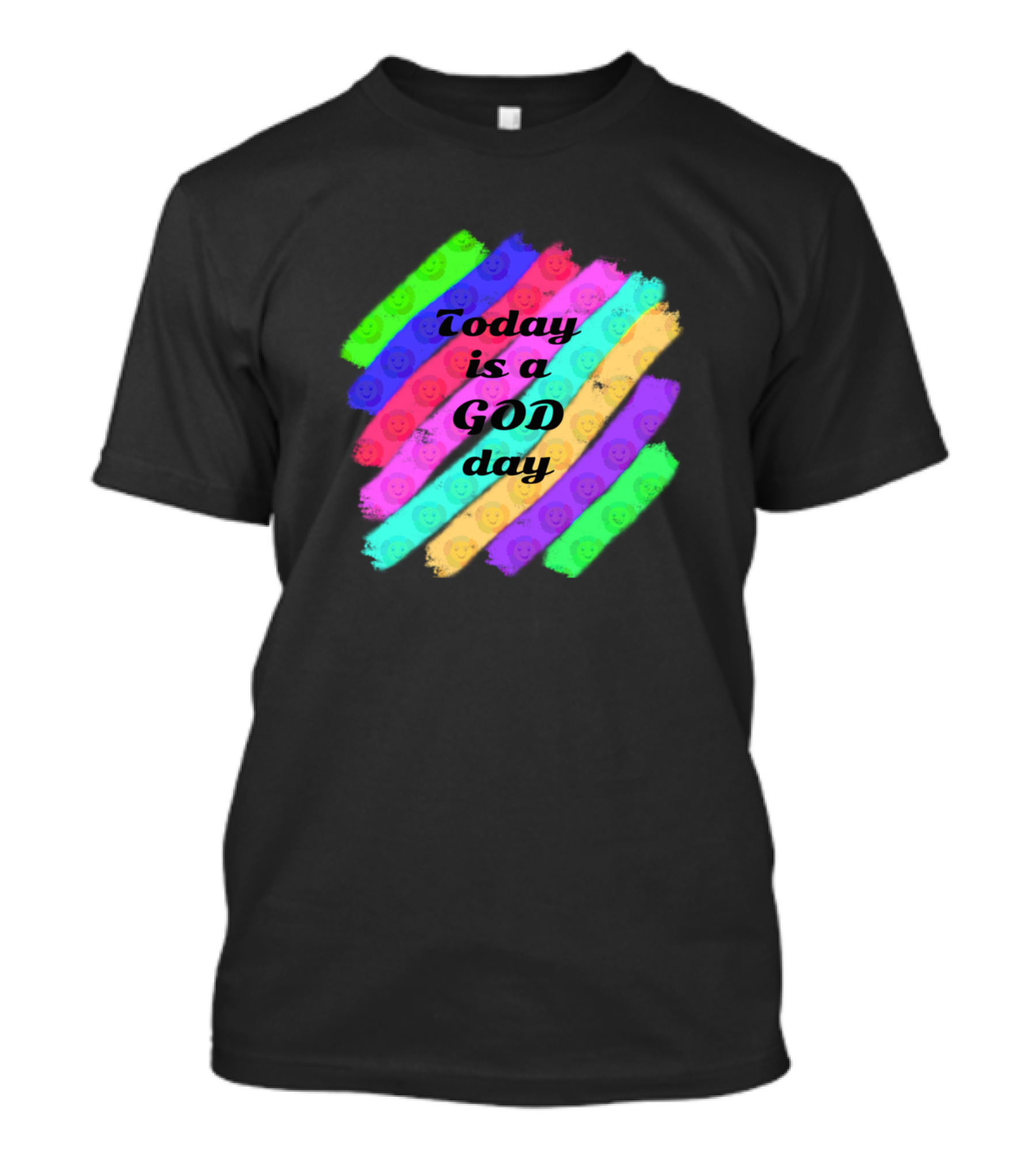 Today Is A God Day Rainbow Smiley Faces T-Shirt