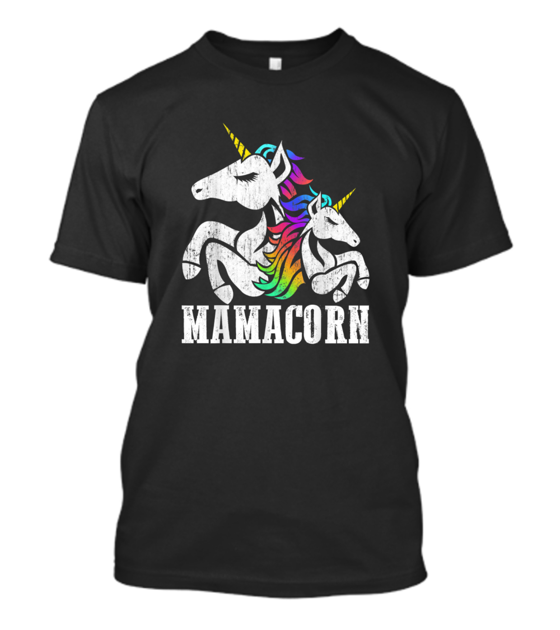 Mamacorn Unicorn Mom Baby Mommy Morhood Rainbow Colorful Mane T-Shirt